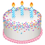 Торт на день народження Whatsapp U+1F382