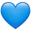 синє серце емоджі U+1F499